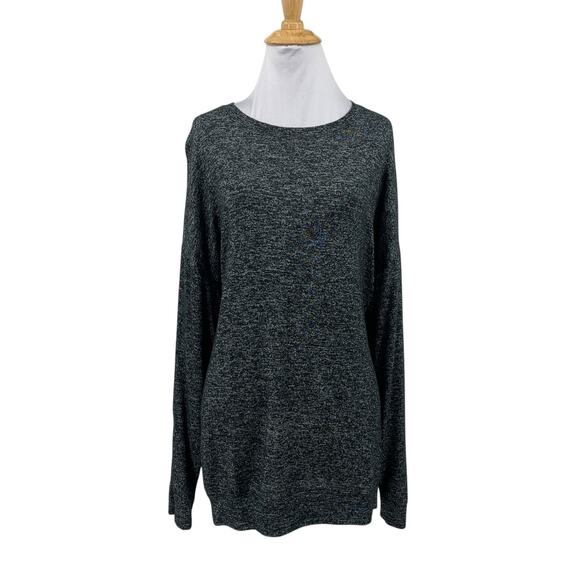 Athleta Top Womens M Medium Black Grey Mindful Dolman Pullover Lightweight Crew - Picture 1 of 13